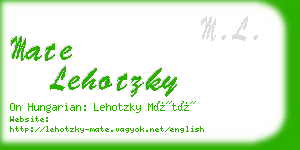 mate lehotzky business card